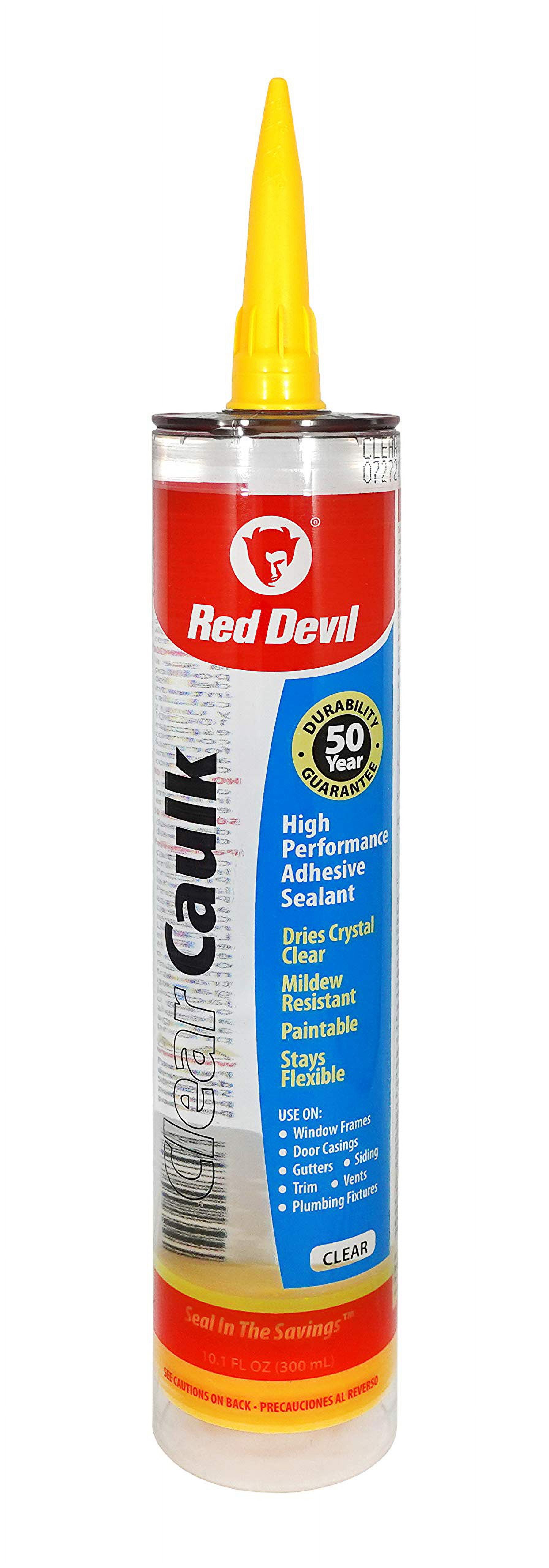 Red Devil 0870 Clear Caulk Adhesive Sealant, 10.1 oz., Clear, Case of