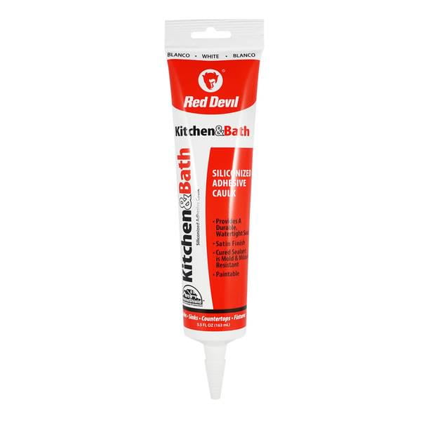 Red Devil 5.5 oz Kitchen and Bath Siliconized Acrylic Caulk Sealant ...