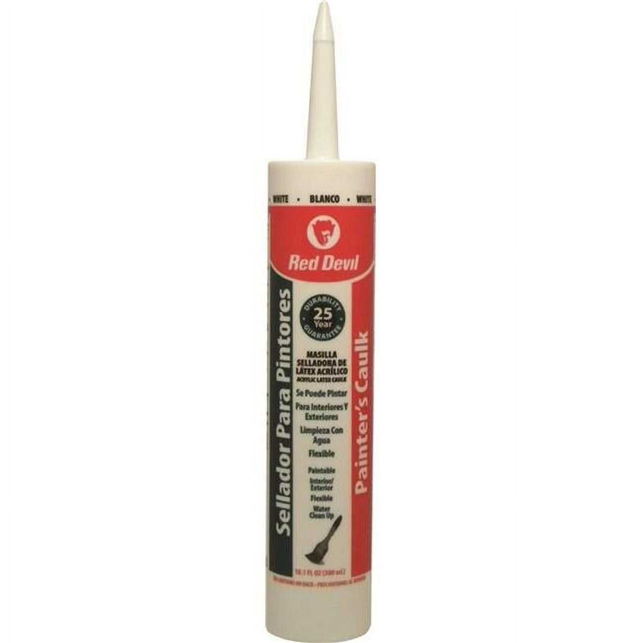 Red Devil Acrylic Latex Painters Caulk, 10.1 oz, Cartridge, White