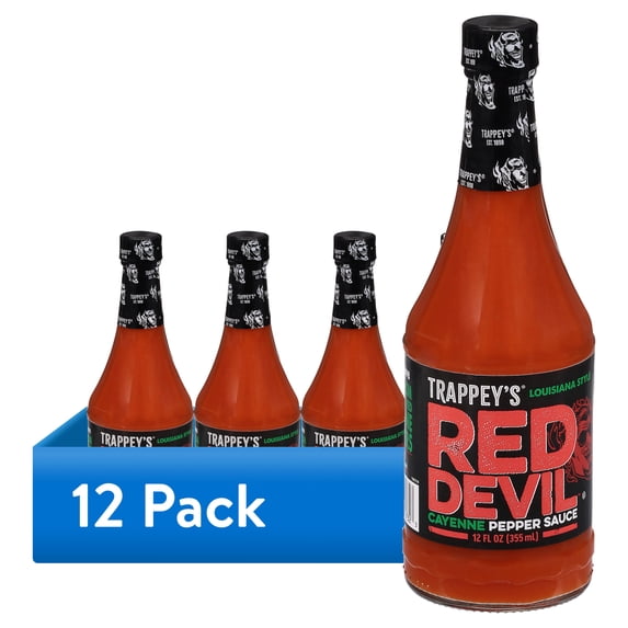 (12 pack) Trappey's Red Devil Cayenne Pepper Sauce, 12 oz Bottle