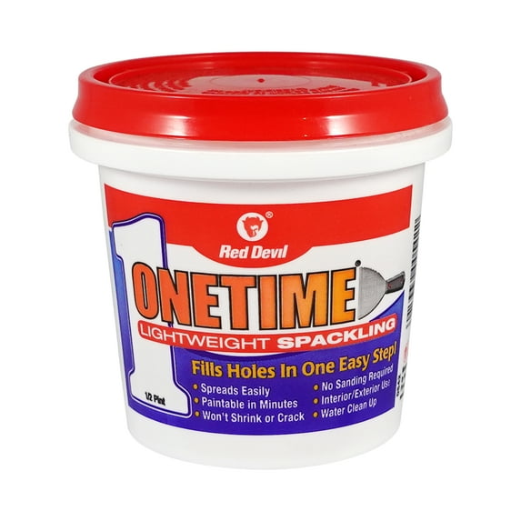 Red Devil ONETIME® Lightweight Spackling Wall Filler 8 oz, Single Pack, Premixed Formula