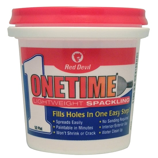 Red Devil ONETIME® Lightweight Spackling Wall Filler 8 oz, Single Pack, Premixed Formula