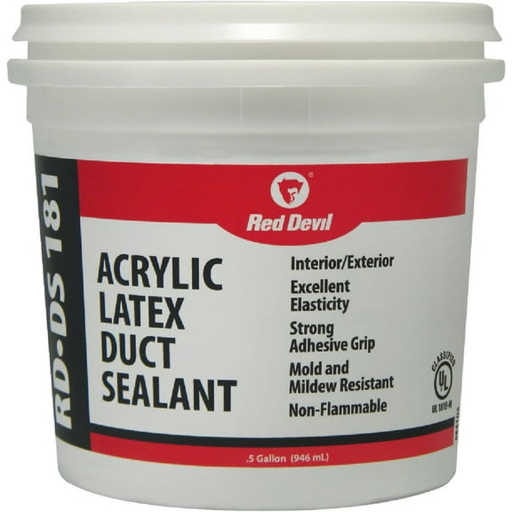 Red Devil 0841DS RD-DS 181 0.5 Gal. Acrylic Latex Duct Sealant, Gray