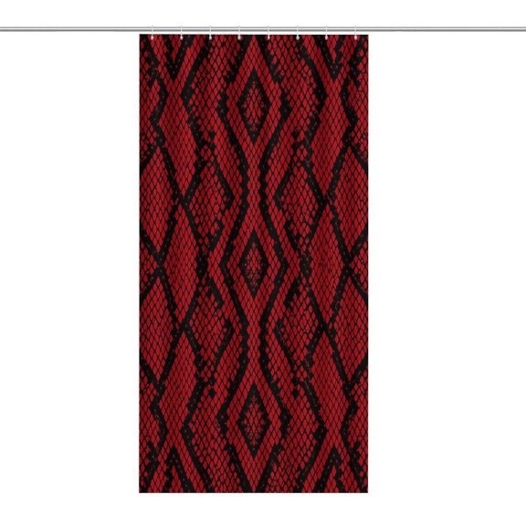 Red Diamond Lattice Texture Print Shower Curtain,Cloth Fabric Waterproof Polyester Bathroom Home Decor Set with Hooks