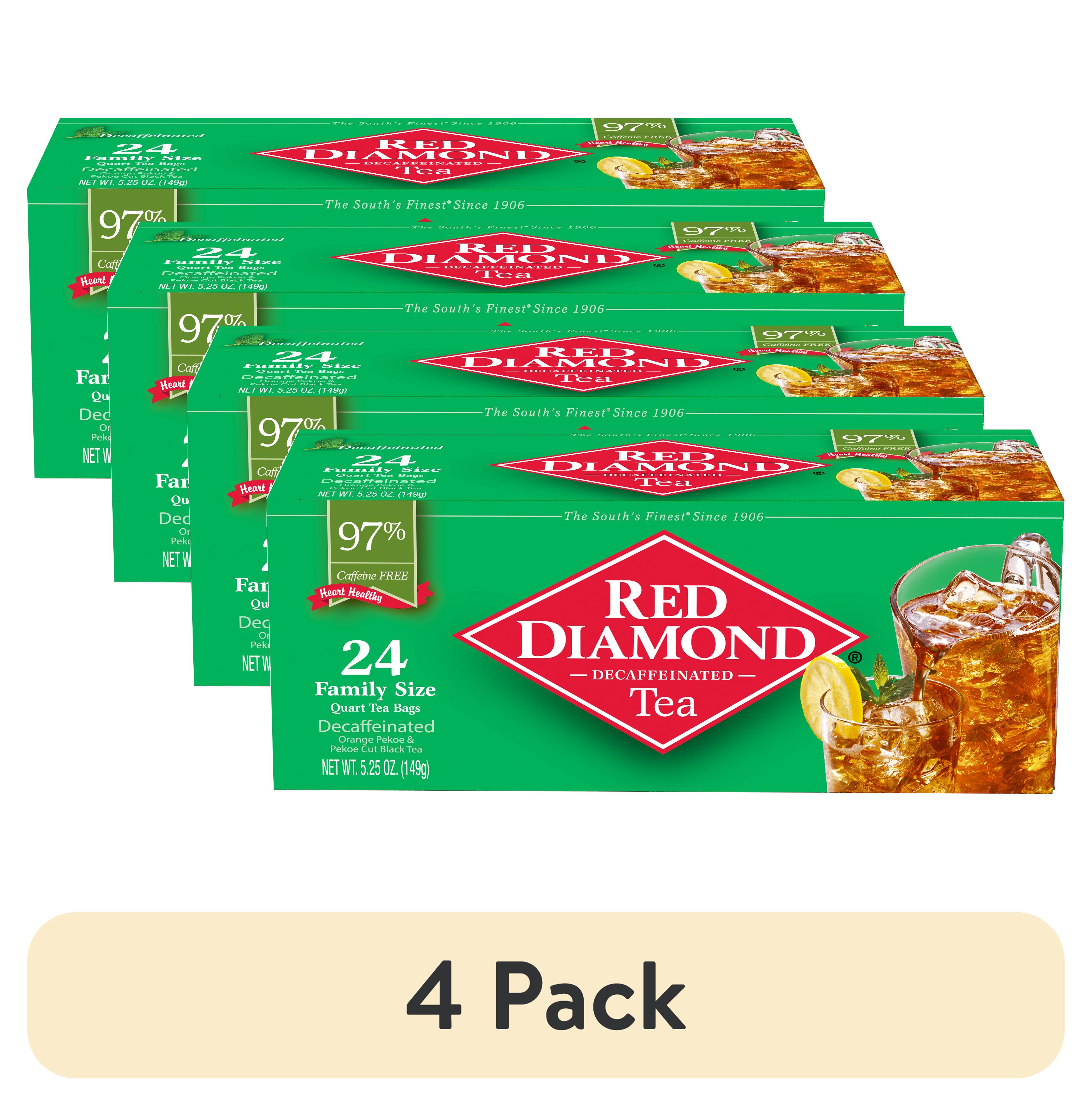 (4 pack) Red Diamond Pekoe and Orange Pekoe Decaf Tea Bags, Iced Tea