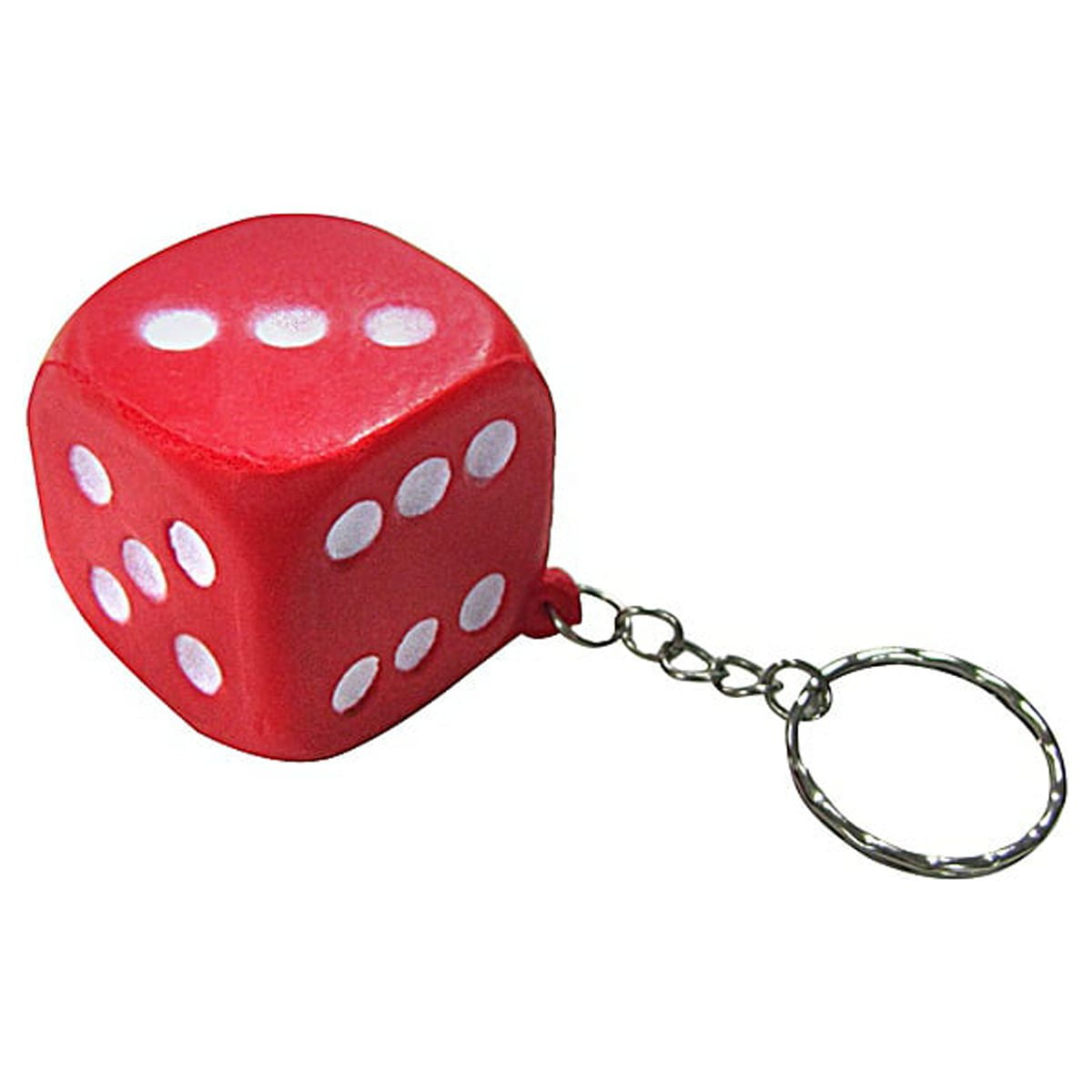 Red Dice Car Keychain Truck SUV Keyring Foam Die Key Chain Ring Bag Pendant Gambler Gift