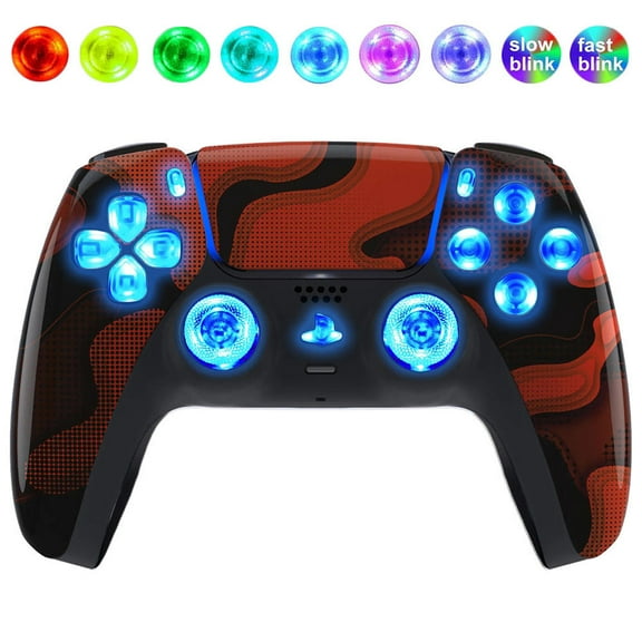 Red Digital Silent Modz LED Light-Up Buttons Wireless Custom Controller for PS5