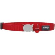 Red Dingo CC-ZZ-RE-SM Cat Collar Classic Red - Adjustable Length - Matching Bell - Safety Release Clip