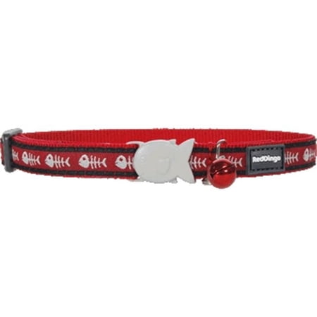 Red Dingo  Cat Collar Design Fish Bone Red - Small