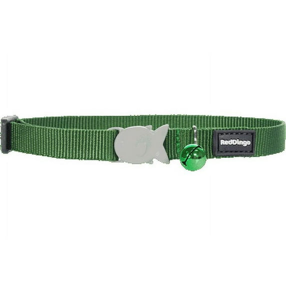 Red Dingo Classic Cat Collar, Green, Medium