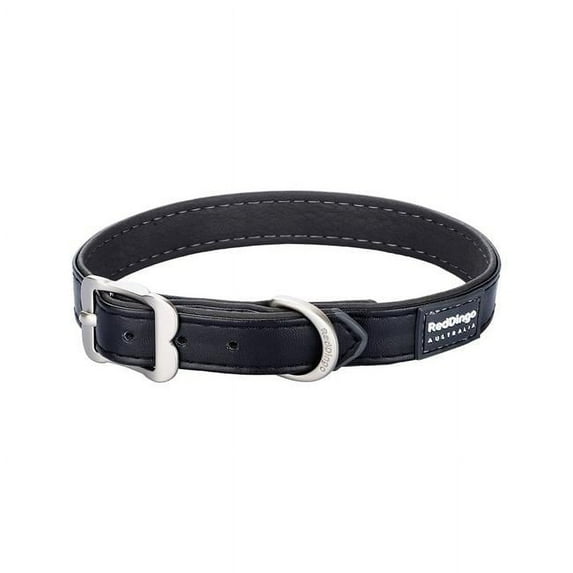 Red Dingo DC-EL-BB-58 Dog Collar Elegant Vegan Leather Black - Large