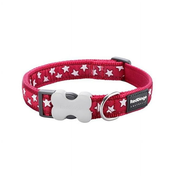 Red Dingo DC-ST-RE-15 Dog Collar Design Star Red - Small