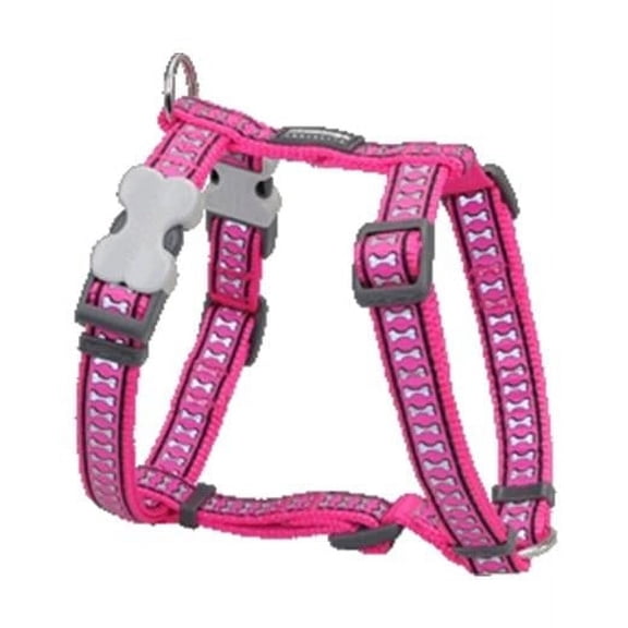 Red Dingo DH-RB-HP-25 Dog Harness Reflective Hot Pink- Large