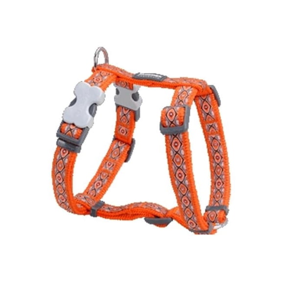 Red Dingo DH-SE-OR-LG Dog Harness Design Snake Eyes Orange- Large