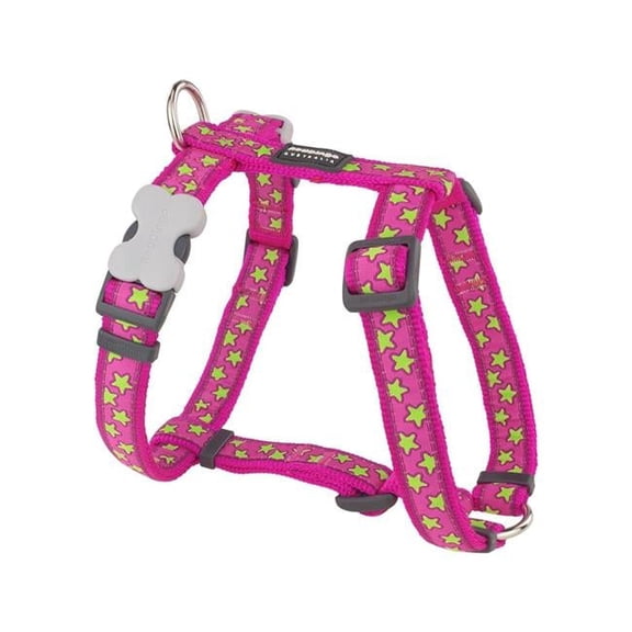 Red Dingo DH-ST-HP-15 Dog Harness Star Hot Pink - Small