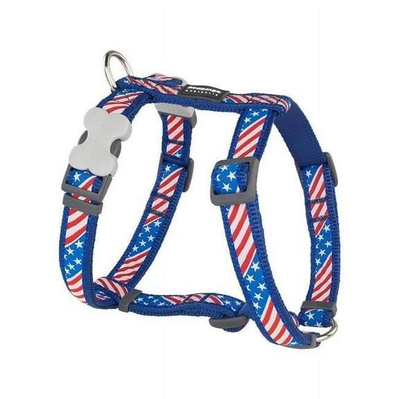 Red Dingo DH-US-DB-20 Dog Harness US Flag Dark Blue - Medium