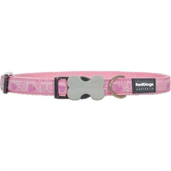 Red Dingo Design Breezy Love Pink Dog Collar, Large