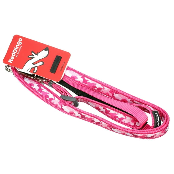 Red Dingo Design Camouflage Hot Pink Dog Leash, Small, Adjustable Length