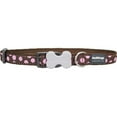 thumbnail image 1 of Red Dingo  Dog Collar Design Pink Dots on Brown, Large, 1 of 1