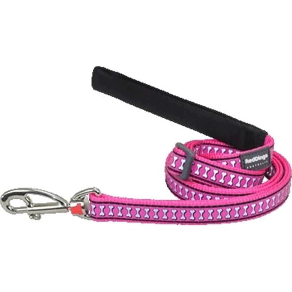 Red Dingo Dog Lead Reflective Hot Pink, Medium