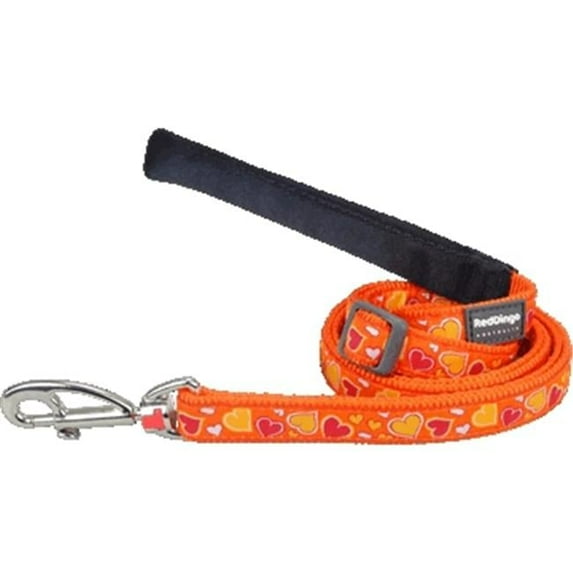 Red Dingo L6-BZ-OR-12 Dog Lead Design Breezy Love Orange- Extra Small
