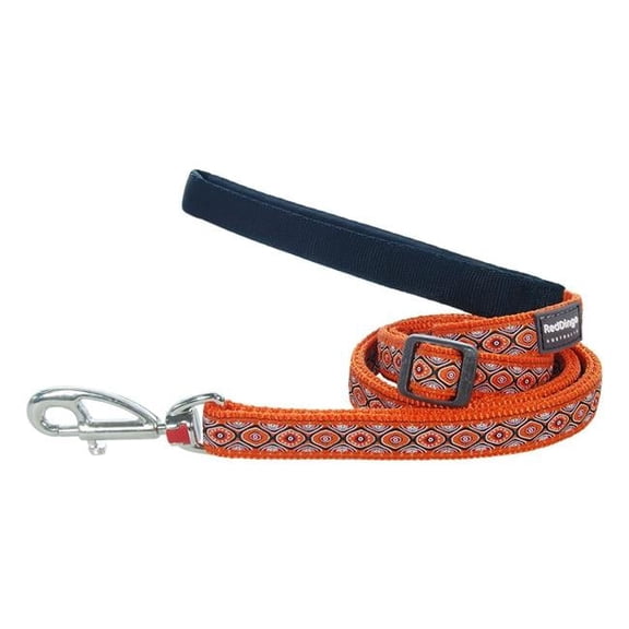 Red Dingo L6-SE-OR-15 Dog Lead Design Snake Eyes Orange - Small 6ft