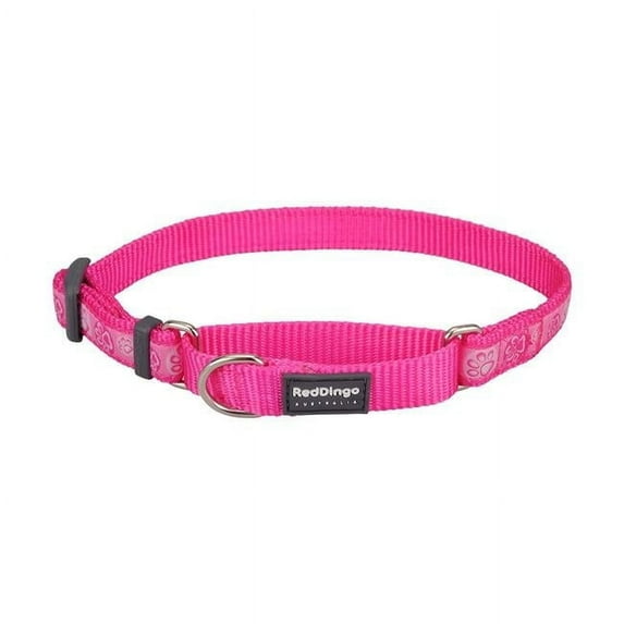 Red Dingo Martingale Design Paw Impressions Hot Pink - Extra Small