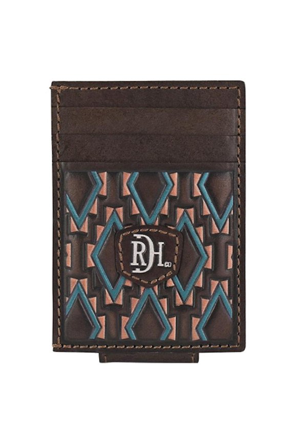 23111875M14 RED DIRT HAT CO CARD CASE W MAGNET CLIP SOUTHWEST DIAMOND PATTERN