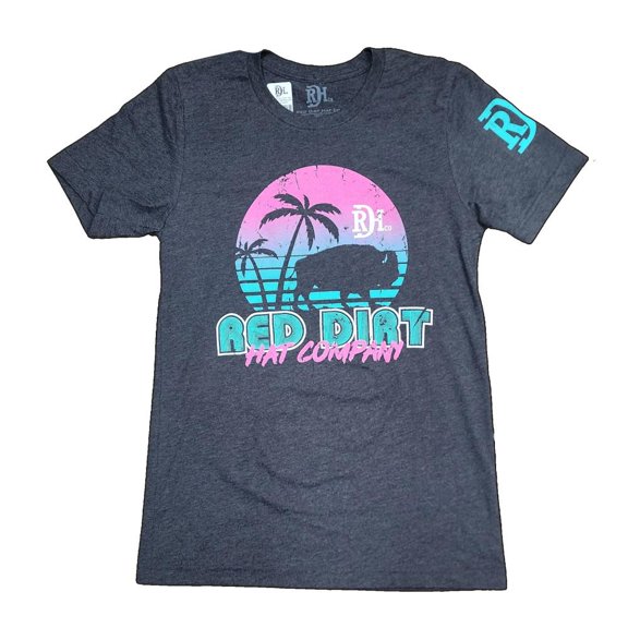 Red Dirt Hat Company Red Dirt Miami Vice Dark Grey Tee Shirt Grey 2X