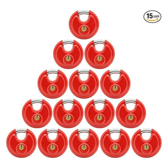 Red Disc Padlock 2-3/4" (70mm) Premium self Storage Lock (15)