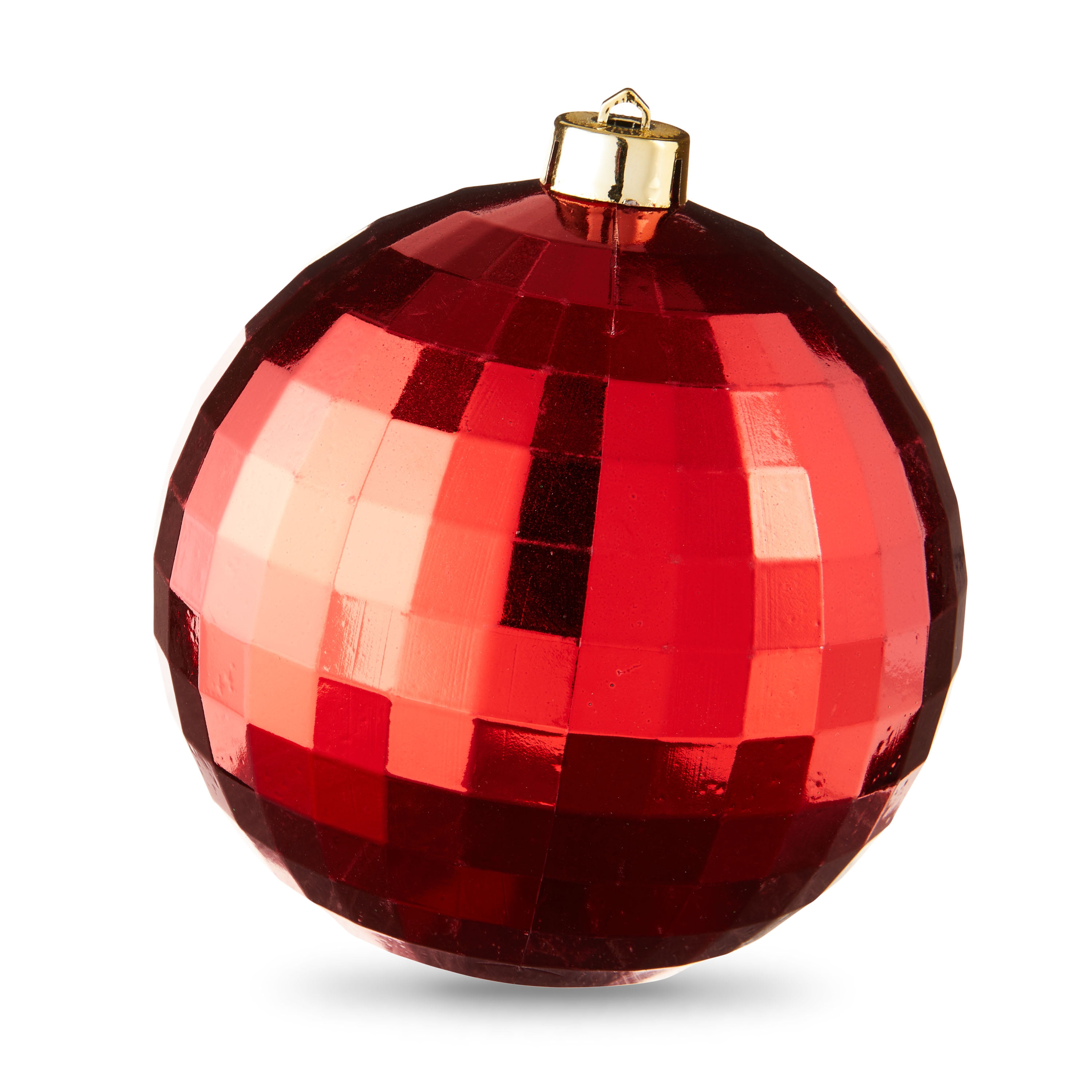 Red Disco Ballstyle 150mm Jumbo Shatterproof Round Christmas Ornament