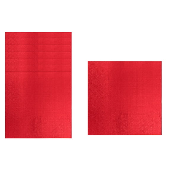 Red Disposable Paper Napkins, 24 Count Soft Party Tableware for Birthdays, Holiday Celebrations, Weddings, and Events