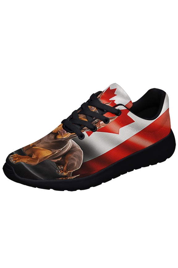 Red Doberman Pinscher Canadian Dog Lover Shoes Sneakers Black Size 8.5