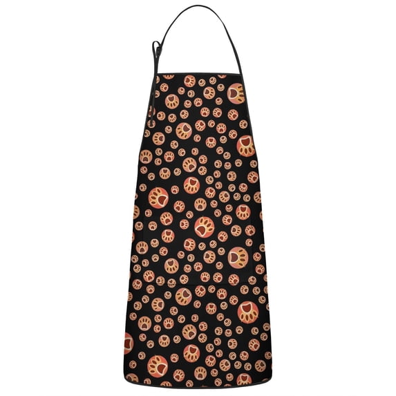 Red Dog Art Footprint Apron-Garden Aprons for Women with Pockets-Cotton Linen Waterproof Kitchen Cooking Gardening Aprons Adjustable for Kitchen,Cooking,BBQ and Salon 33x27 Inch