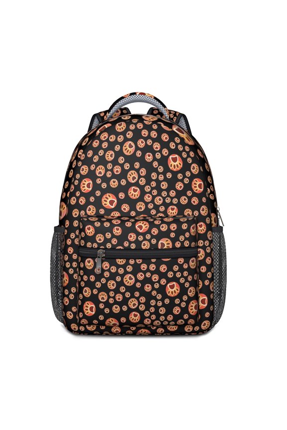 Red Dog Art Footprint Backpack for School,Cute School Bag,Schoolbag with Adjustable Shoulder Straps & Padded Back,15.3"x11"x6.7"