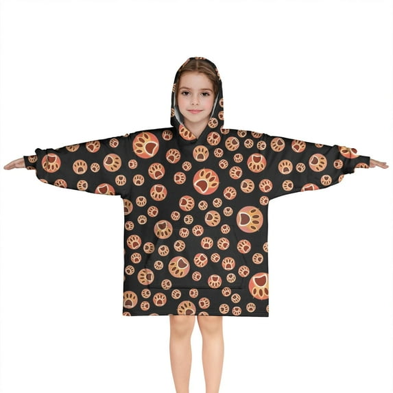 Red Dog Art Footprint Blanket Hoodies for Kids 6-13YR Oversize Wearable Blanket Hoodies for Boys Girls Teens