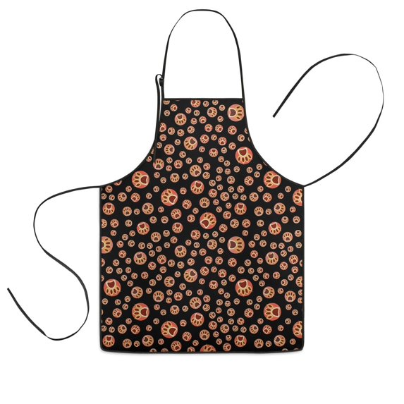 Red Dog Art Footprint Kids Aprons for Girls and Boys,Adjustable Neck Strap Toddler Aprons for Kids Cooking Baking