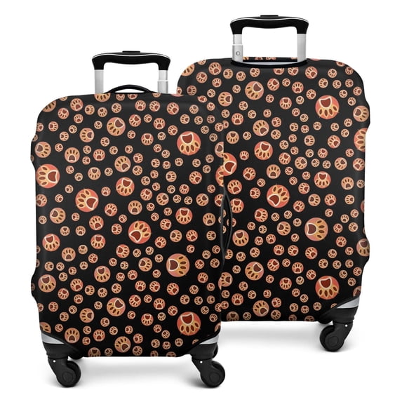 Red Dog Art Footprint Luggage Cover Fashion Suitcase Cover Baggage Covers Fit 25-28 Inch Luggage (Go Travel)