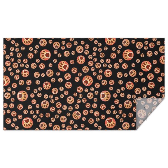 Red Dog Art Footprint Rectangle Tablecloth 60"x102",Waterproof Polyester Rectangle Table Cloth, Wipeable Spillproof Polyester Tablecloth for Dining, Camping, Indoor and Outdoor