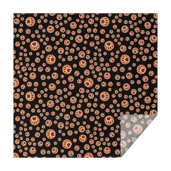 Red Dog Art Footprint Square Tablecloth,Waterproof Square Table Cover,Wipeable Spillproof Washable Table Cover for Home Kitchen Party Decor 52"x52"(132x132cm)