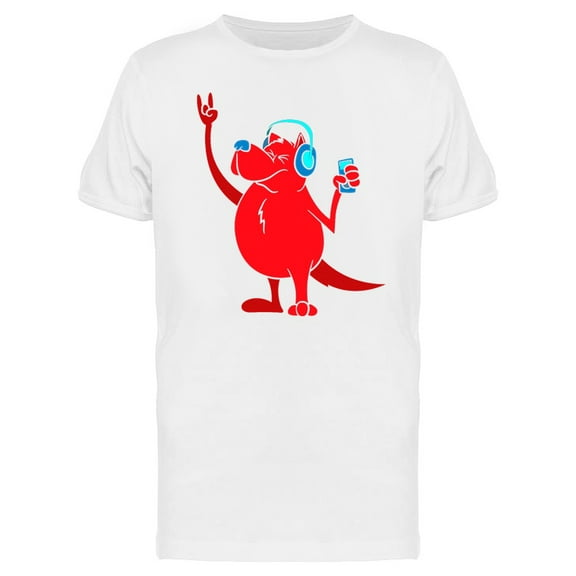 Red Dog Blasting Music T-Shirt Men -Image by Shutterstock, Male 3X-Large