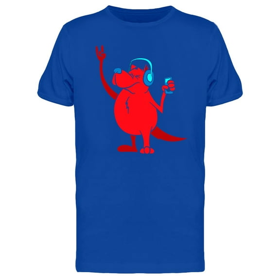 Red Dog Blasting Music T-Shirt Men -Image by Shutterstock, Male Small
