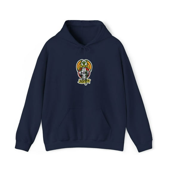 Red Dog Cross Dogtown Boys 1970s Z Skateboard Vintage Classic Hoodie Print - XL / Navy