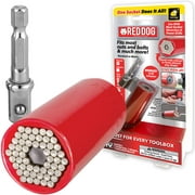 Red Dog Socket w/Bonus Drill Adapter, Fits Most Nuts, Bolts, Use with Most Socket Wrench