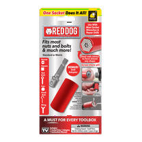 Red Dog Socket AS-SEEN-ON-TV w/ Bonus Drill Adapter Use with Most Socket Wrenches & Power Drills