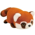 Red Doll Plush Toy Crouching and Simulating Transformation Into Big
