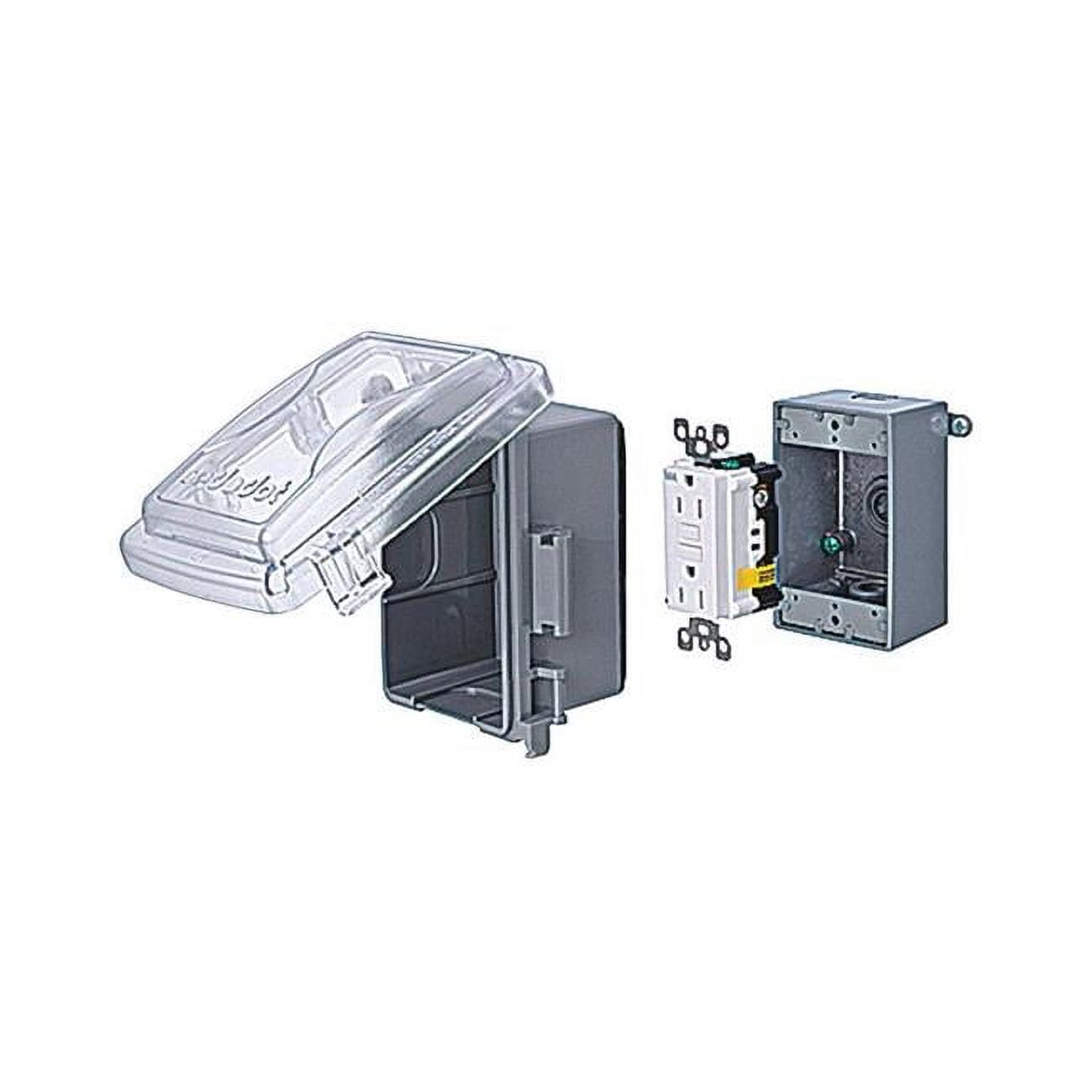 Rectangular Receptacle Red Dot 3817269 4.56 in. Plastic Rectangle Receptacle Kit, Gray - 1 ...