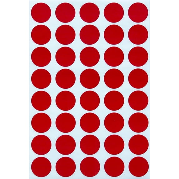 Red Dot Sticker Colored Labels Round Stickers 19mm - 1000 Pack by Royal Green