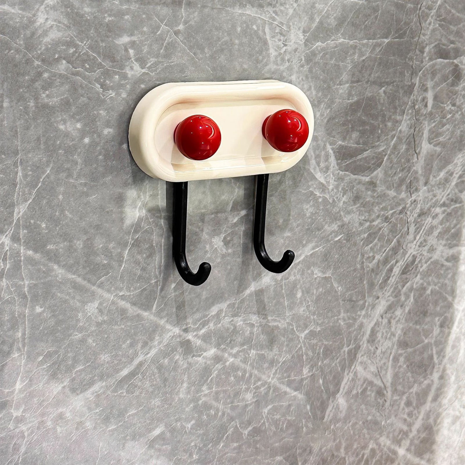 Red Double Headed Adhesive Hooks - No Punching, Mark-Free Protect Walls ...