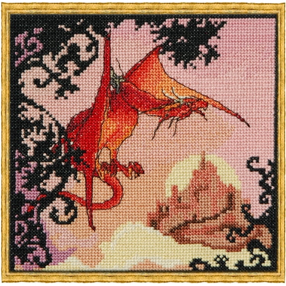 Wizardi Counted Cross Stitch Kit - Red Dragon 121-B002 K Nimue